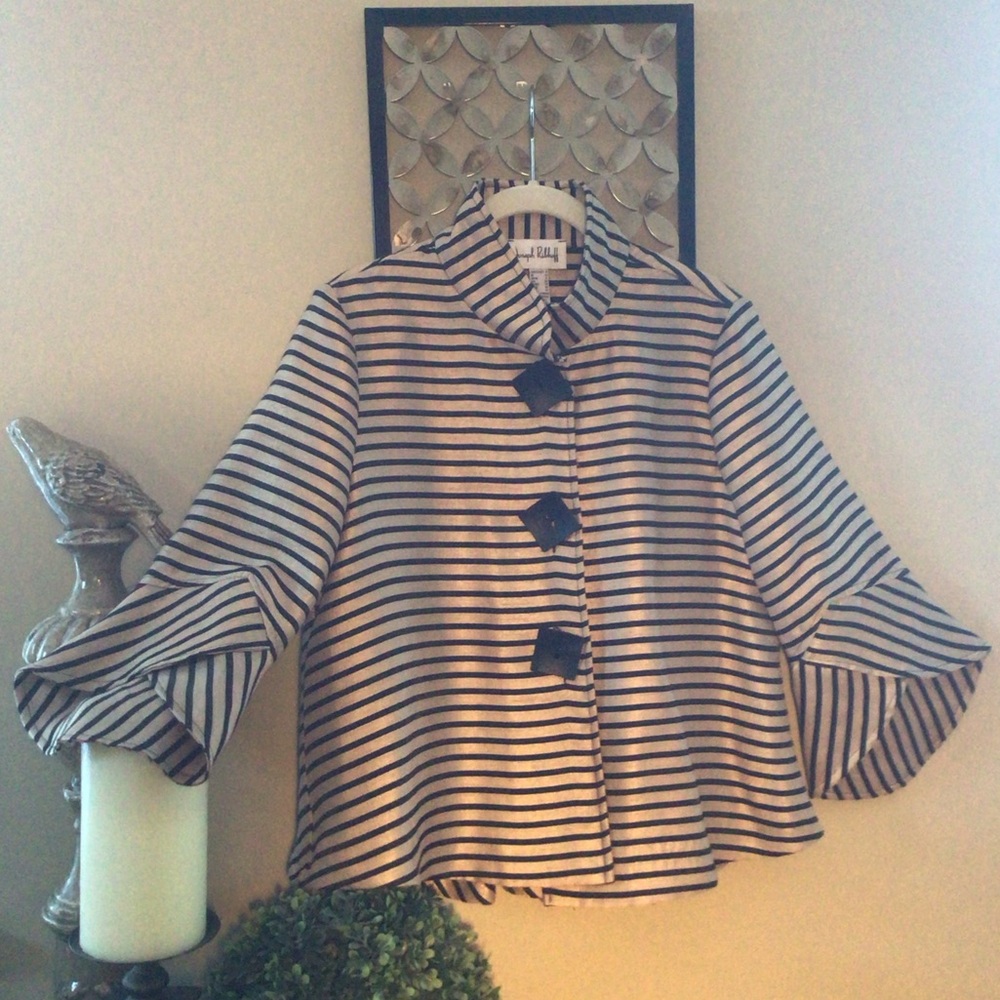 Joseph Ribkoff Black and White Striped Jacket